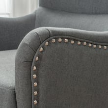 Mid Grey High Back Fabric Armchair